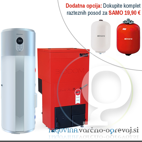 set biodom 21 + sanitarna toplotna črpalka Hisense